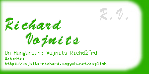 richard vojnits business card